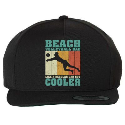 Vintage Beach Volleyball Dad Like A Regular Dad Fathers Day Gift Wool Snapback Cap