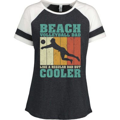 Vintage Beach Volleyball Dad Like A Regular Dad Fathers Day Gift Enza Ladies Jersey Colorblock Tee