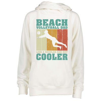 Vintage Beach Volleyball Dad Like A Regular Dad Fathers Day Gift Womens Funnel Neck Pullover Hood