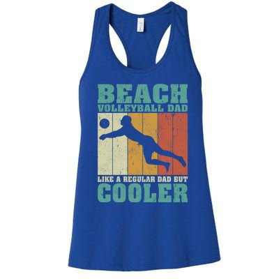 Vintage Beach Volleyball Dad Like A Regular Dad Fathers Day Gift Women's Racerback Tank