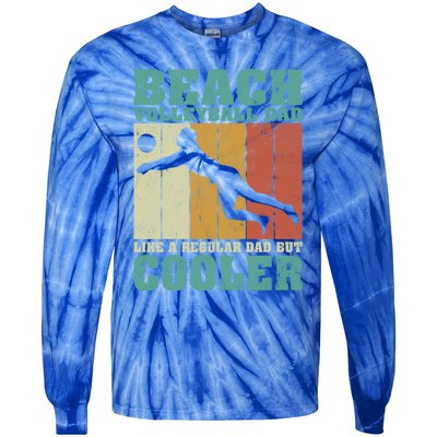 Vintage Beach Volleyball Dad Like A Regular Dad Fathers Day Gift Tie-Dye Long Sleeve Shirt