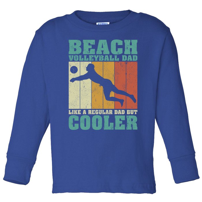 Vintage Beach Volleyball Dad Like A Regular Dad Fathers Day Gift Toddler Long Sleeve Shirt