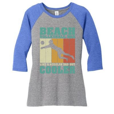 Vintage Beach Volleyball Dad Like A Regular Dad Fathers Day Gift Women's Tri-Blend 3/4-Sleeve Raglan Shirt