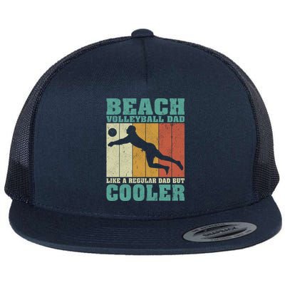 Vintage Beach Volleyball Dad Like A Regular Dad Fathers Day Gift Flat Bill Trucker Hat