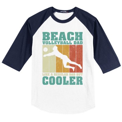 Vintage Beach Volleyball Dad Like A Regular Dad Fathers Day Gift Baseball Sleeve Shirt