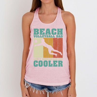 Vintage Beach Volleyball Dad Like A Regular Dad Fathers Day Gift Women's Knotted Racerback Tank