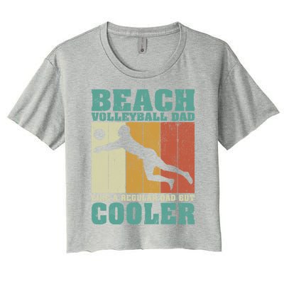 Vintage Beach Volleyball Dad Like A Regular Dad Fathers Day Gift Women's Crop Top Tee