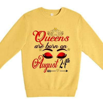 Virgo Birthday Virgo Queens Are Born August 24th Gift Premium Crewneck Sweatshirt