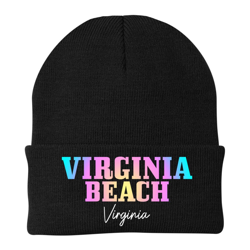 Virginia Beach Virginia Vintage Tie Dye Retro Vacation Gift Beanie
