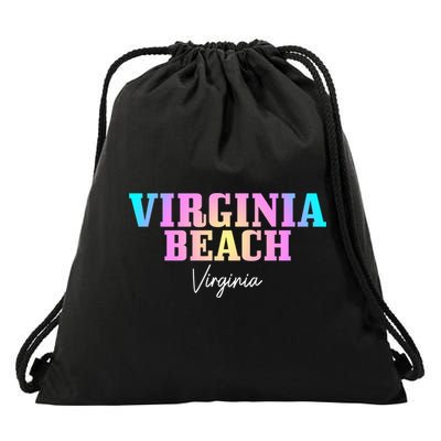 Virginia Beach Virginia Vintage Tie Dye Retro Vacation Gift Drawstring Bag