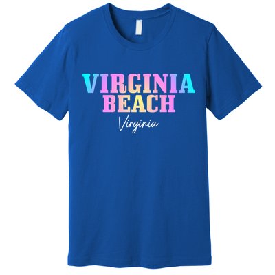 Virginia Beach Virginia Vintage Tie Dye Retro Vacation Gift Premium T-Shirt