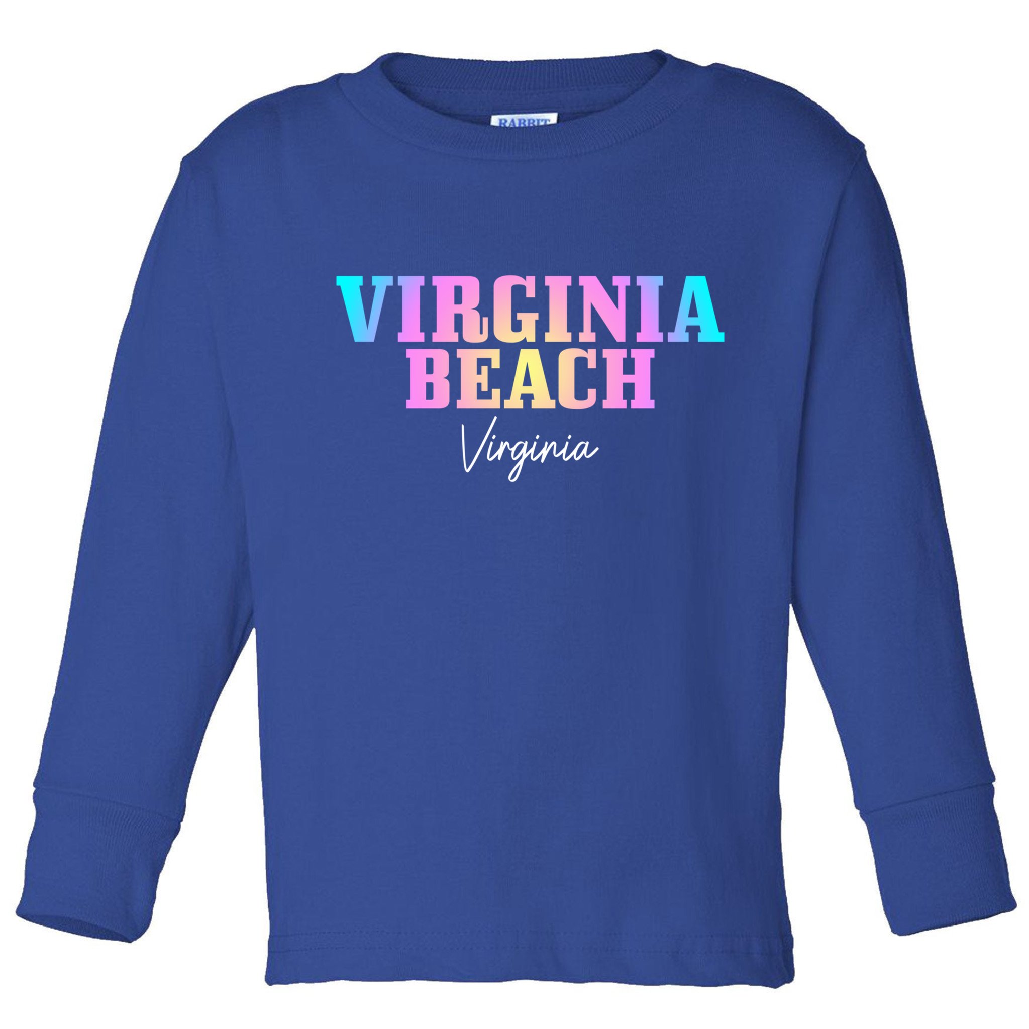 Virginia Beach Virginia Vintage Tie Dye Retro Vacation Gift Toddler Long Sleeve Shirt