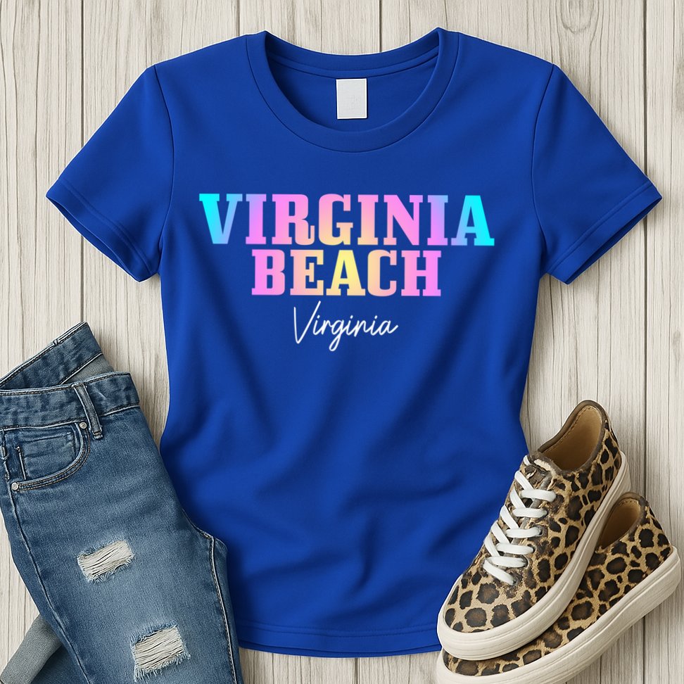 Virginia Beach Virginia Vintage Tie Dye Retro Vacation Gift Womens T-Shirt