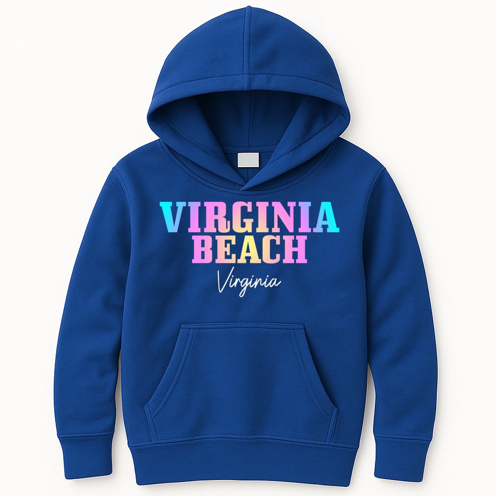 Virginia Beach Virginia Vintage Tie Dye Retro Vacation Gift Kids Hoodie