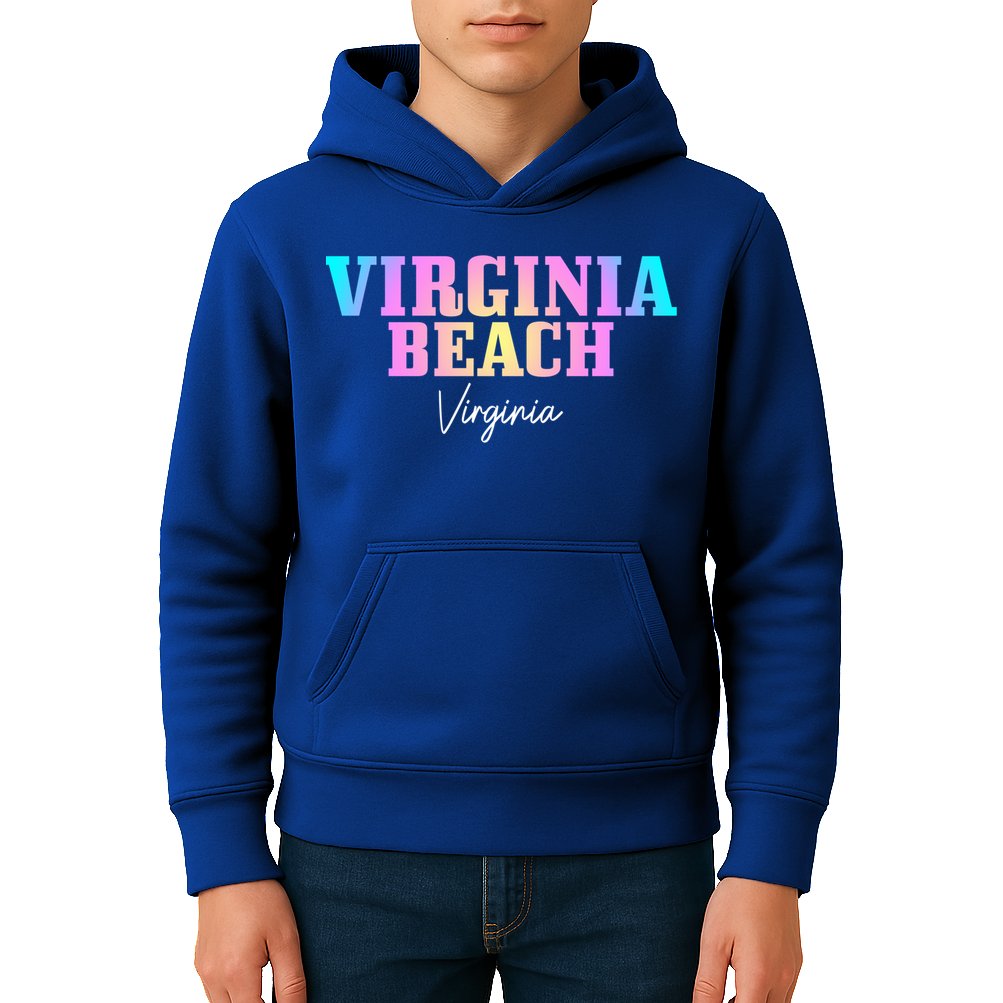 Virginia Beach Virginia Vintage Tie Dye Retro Vacation Gift Kids Hoodie