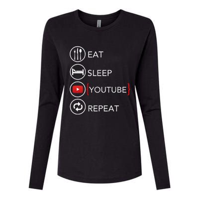 Video Blogger Vlogger Like Subscribe Podcaster Womens Cotton Relaxed Long Sleeve T-Shirt