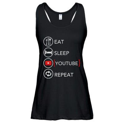 Video Blogger Vlogger Like Subscribe Podcaster Ladies Essential Flowy Tank