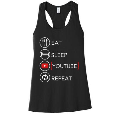 Video Blogger Vlogger Like Subscribe Podcaster Women's Racerback Tank