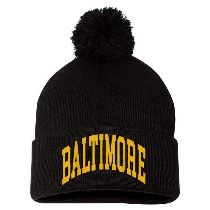 Vintage Baltimore Pom Pom 12in Knit Beanie