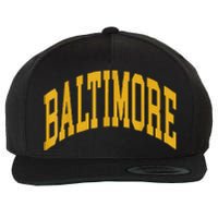 Vintage Baltimore Wool Snapback Cap