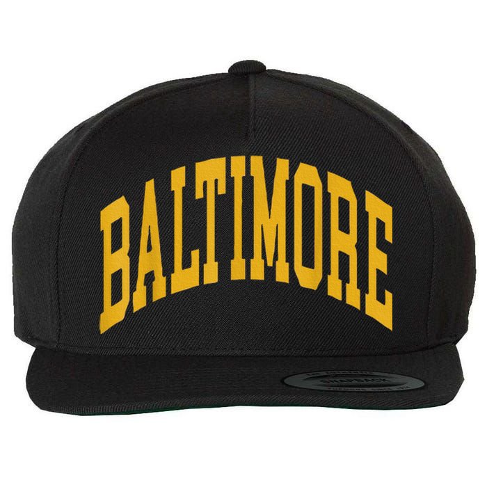 Vintage Baltimore Wool Snapback Cap