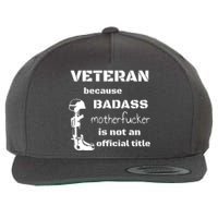 Veteran Badass Wool Snapback Cap