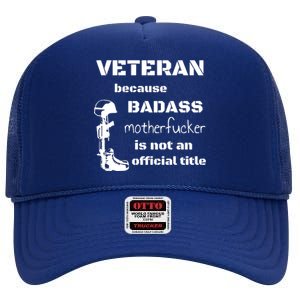 Veteran Badass High Crown Mesh Back Trucker Hat