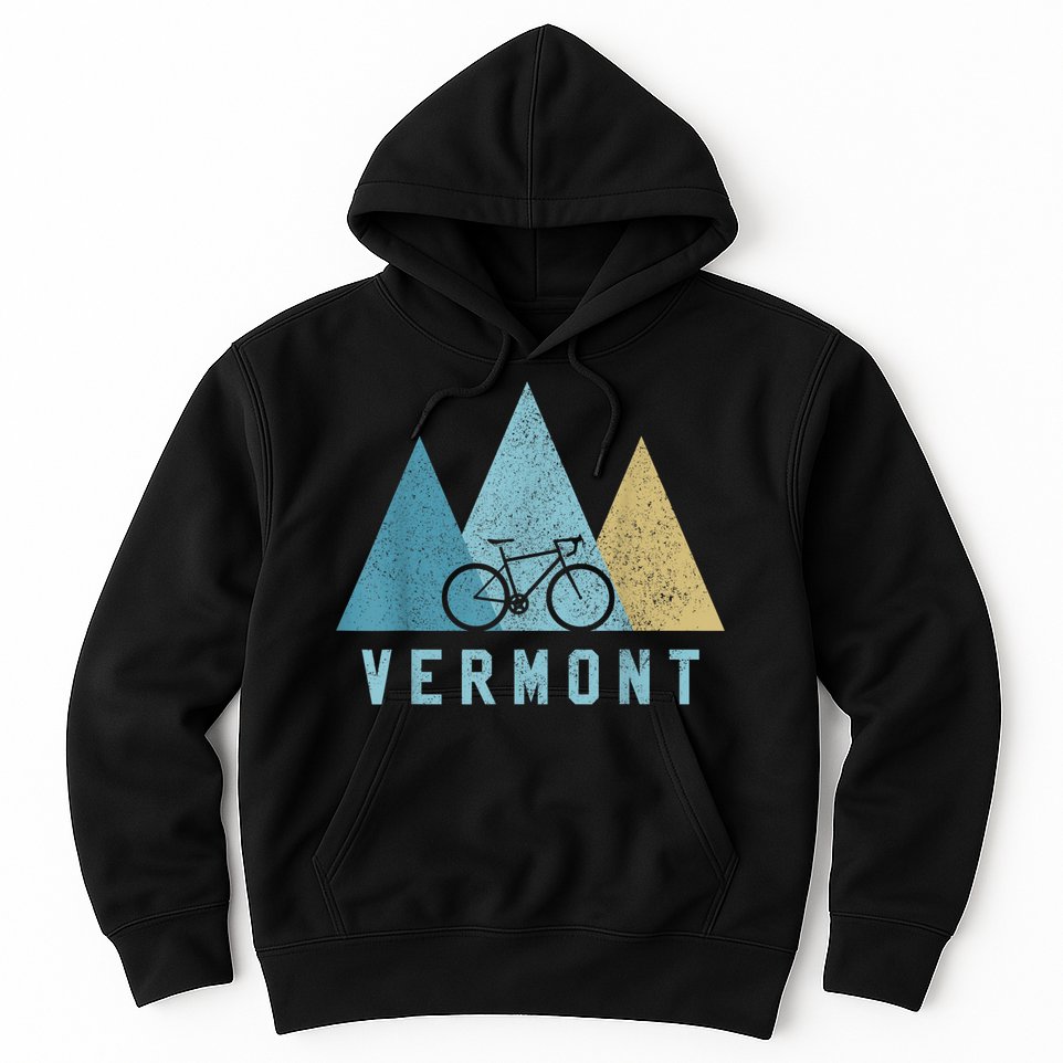 Vermont Bike Vintage Cycling Mountains MTB Bicycle Gift Hoodie