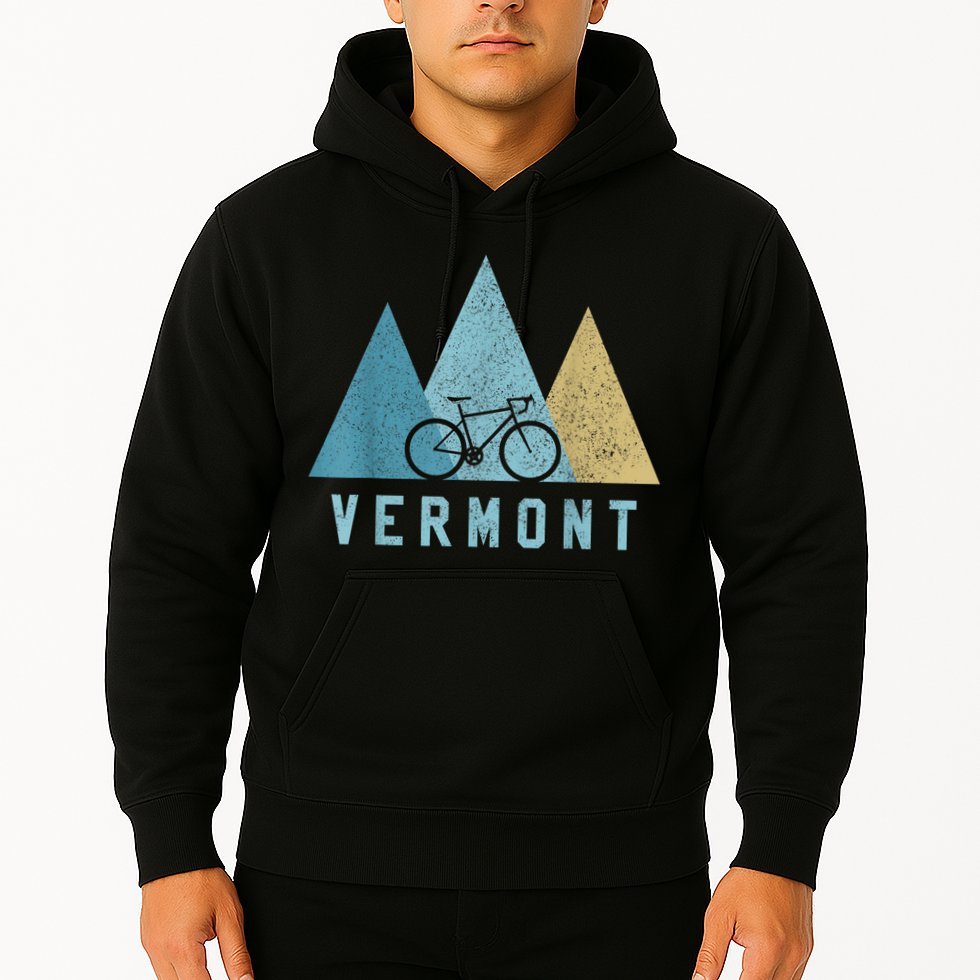Vermont Bike Vintage Cycling Mountains MTB Bicycle Gift Hoodie