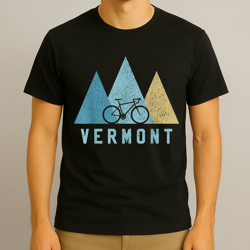 Vermont Bike Vintage Cycling Mountains MTB Bicycle Gift T-Shirt