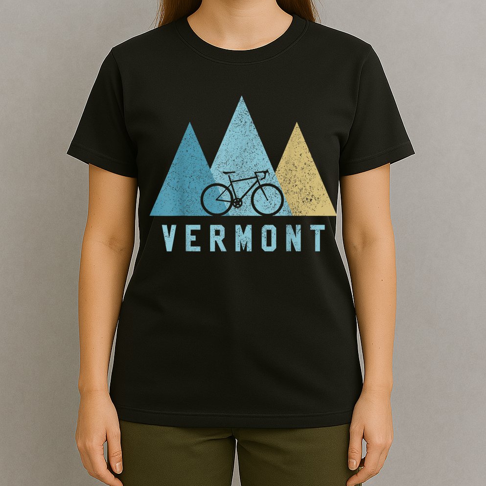 Vermont Bike Vintage Cycling Mountains MTB Bicycle Gift T-Shirt
