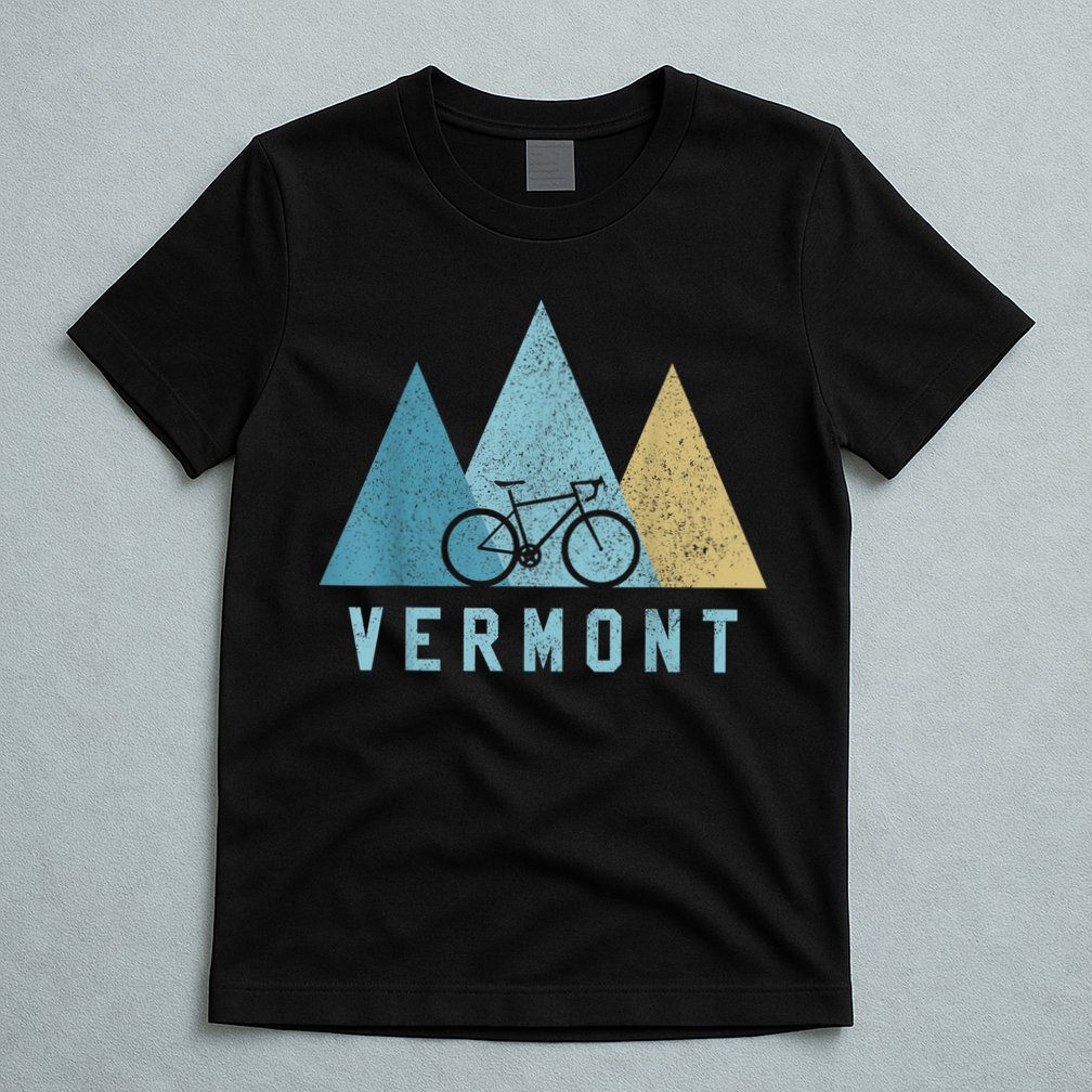Vermont Bike Vintage Cycling Mountains MTB Bicycle Gift T-Shirt