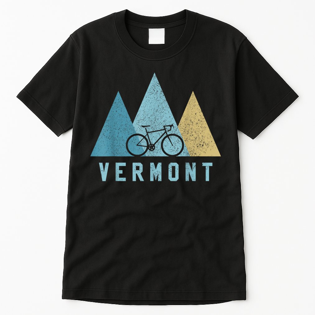 Vermont Bike Vintage Cycling Mountains MTB Bicycle Gift Tall T-Shirt