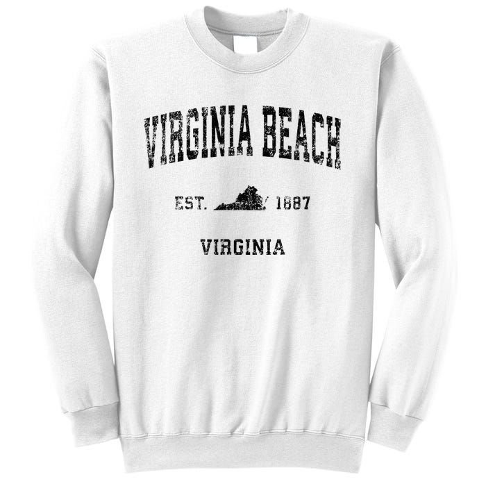 Virginia Beach Virginia Va Vintage Sports Design Black Print Sweatshirt