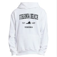 Virginia Beach Virginia Va Vintage Sports Design Black Print Urban Pullover Hoodie