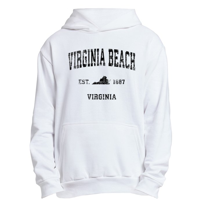 Virginia Beach Virginia Va Vintage Sports Design Black Print Urban Pullover Hoodie