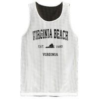 Virginia Beach Virginia Va Vintage Sports Design Black Print Mesh Reversible Basketball Jersey Tank