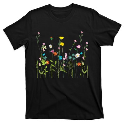 Vibrant Blossoms Wildflower Summer Floral Prints T-Shirt