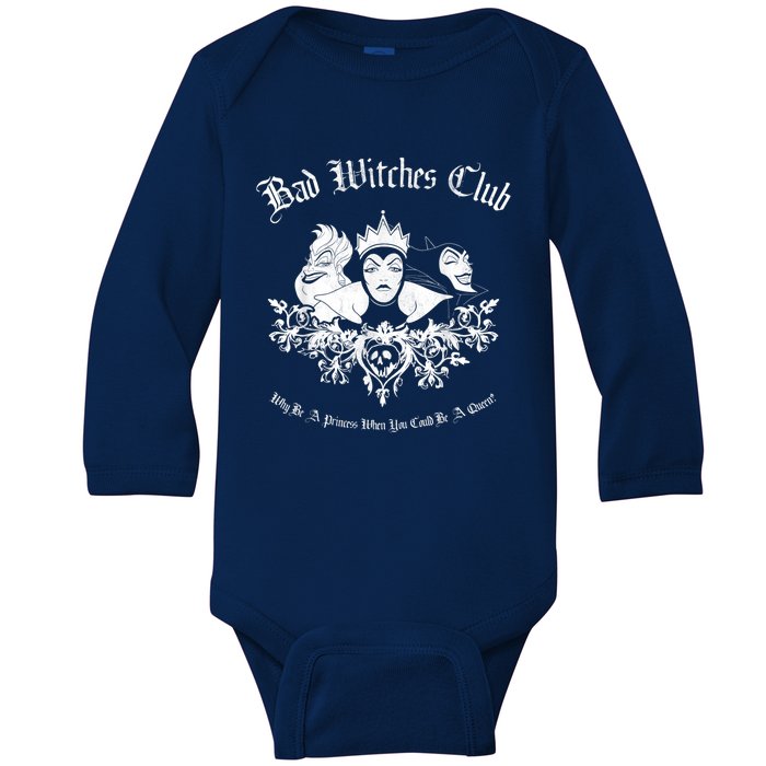 Villains Bad Witches Club Group Shot Graphic Baby Long Sleeve Bodysuit