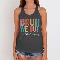 Vintage Bruh We Out School Secretary Last Day Of School Women's Knotted Racerback Tank