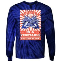 Vintage Bourbon Whiskey Saying Gift Bourbon Is A Vegetable Tie-Dye Long Sleeve Shirt