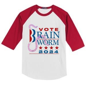 Vote Brain Worm 2024 Kids Colorblock Raglan Jersey