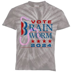 Vote Brain Worm 2024 Kids Tie-Dye T-Shirt