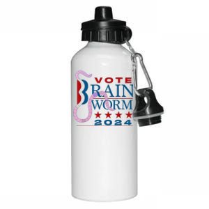 Vote Brain Worm 2024 Aluminum Water Bottle