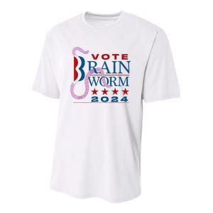 Vote Brain Worm 2024 Youth Performance Sprint T-Shirt