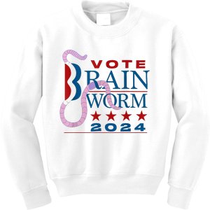 Vote Brain Worm 2024 Kids Sweatshirt