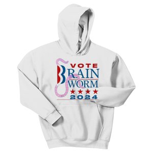 Vote Brain Worm 2024 Kids Hoodie