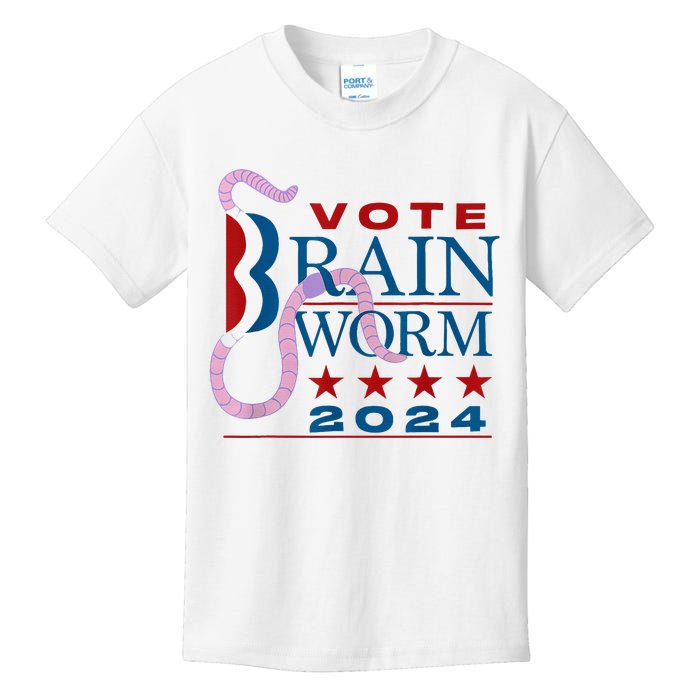 Vote Brain Worm 2024 Kids T-Shirt