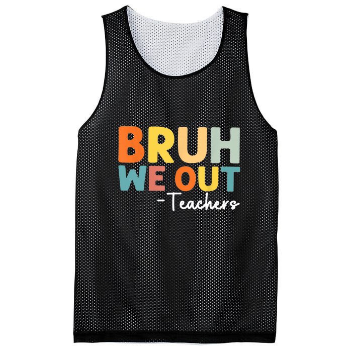 Vintage Bruh We Out Teachers Gift Mesh Reversible Basketball Jersey Tank