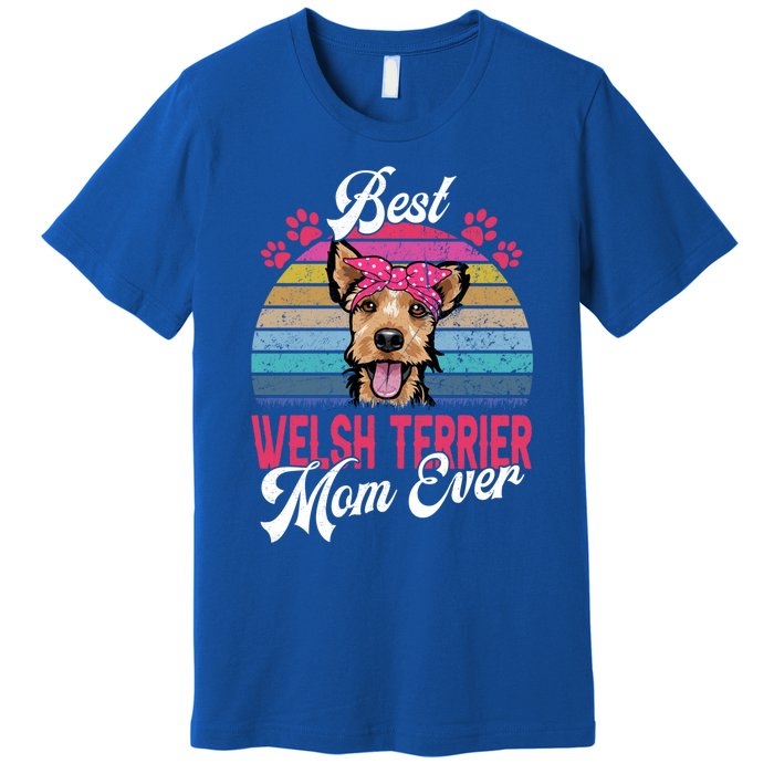 Vintage Best Welsh Terrier Mom Ever Great Gift Premium T-Shirt